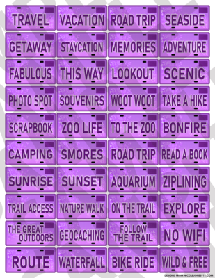 Purple - Words License Plates