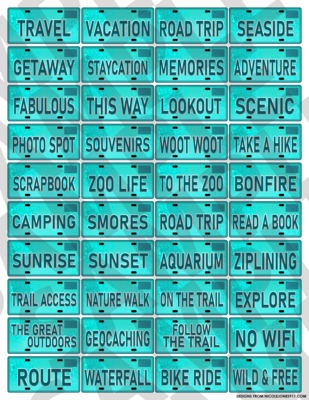 Turquoise - Words License Plates