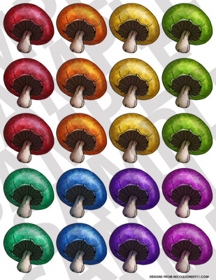 Radiant Rainbow - Mushrooms 3-4