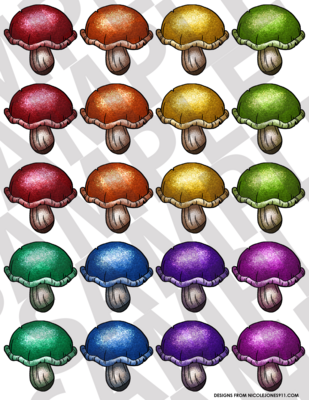 Radiant Rainbow - Mushrooms 5-6
