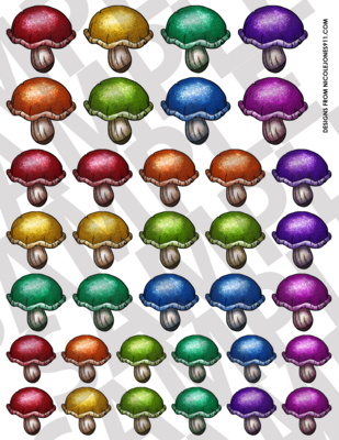 Radiant Rainbow - Smaller Mushrooms 5-6