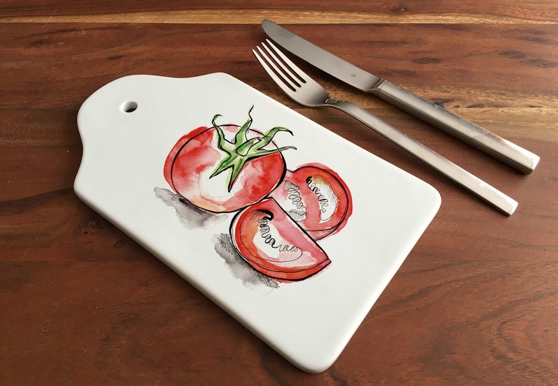 "Alles Tomate" (Porzellanbrett)