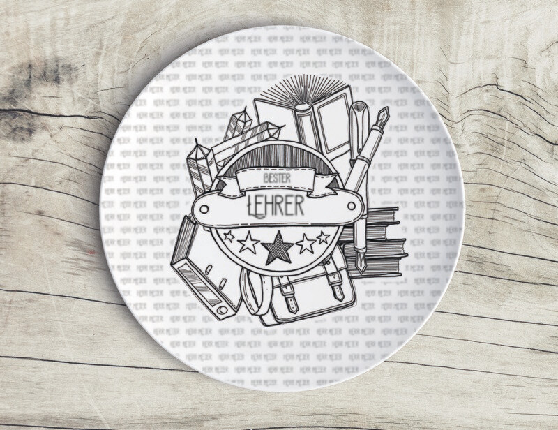 "Beste/r Lehrer/in" (Individueller Teller, 20 cm Durchmesser)
