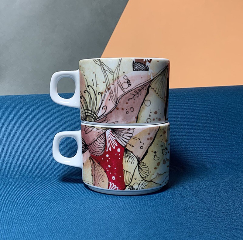 "Doodleart" (Stapeltasse, Kaffee- oder Espressotasse, 4tlg.)
