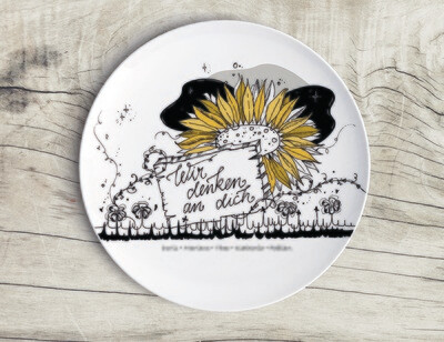 "Wir denken an dich" (20cm /26 cm Durchmesser, individuell)