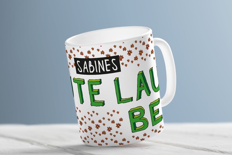 "Gute Laune Becher" (Individuelle Kaffeetasse oder Jumbobecher)