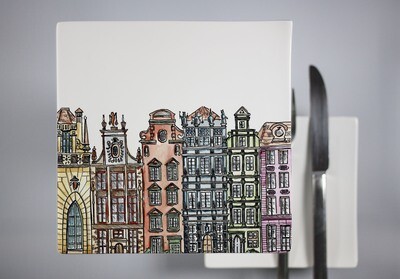 "Stadtgeflüster", (eckige Teller)