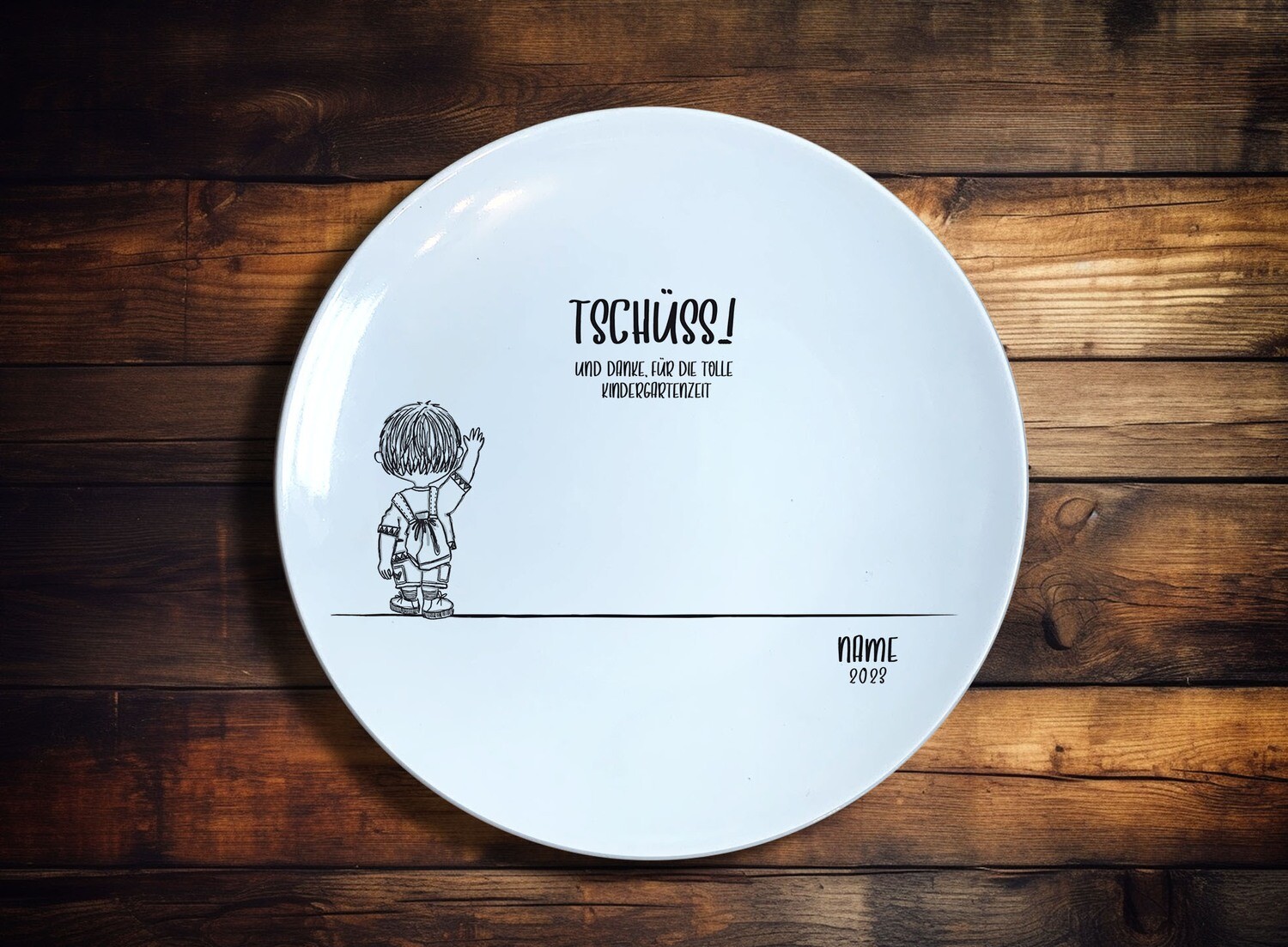"Tschüss", (Teller 20 cm)
