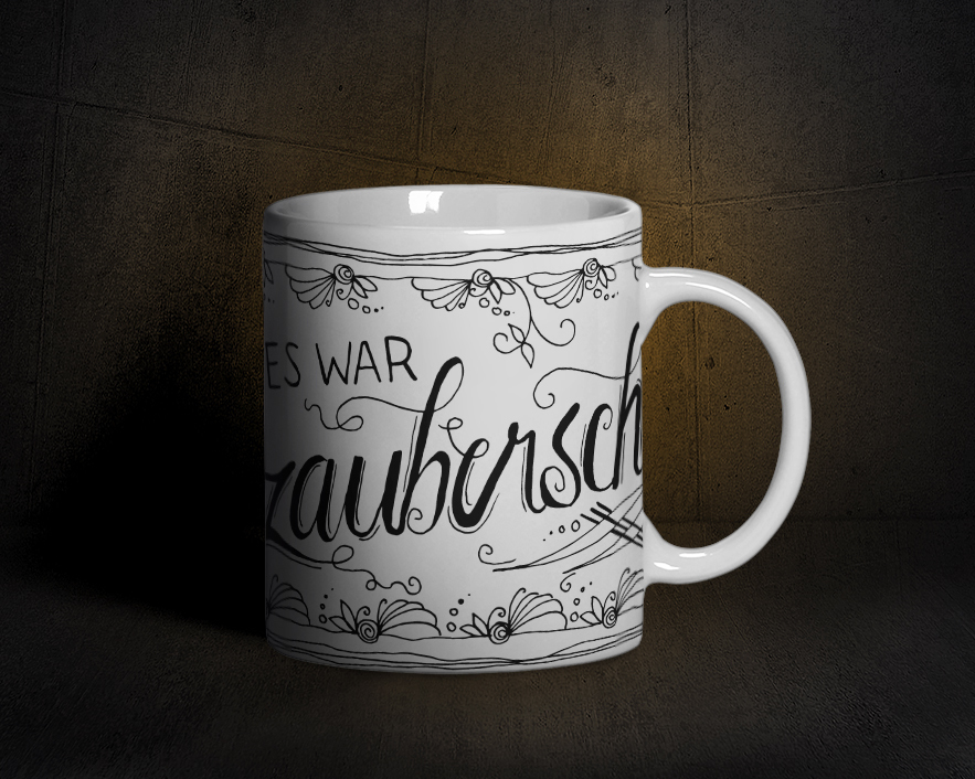 Tasse "Es war zauberschön", Farbe: Schwarz/Weiß