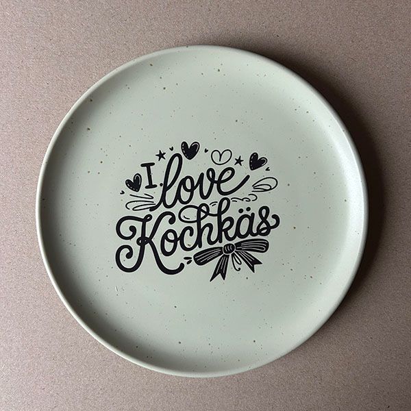 "I love Kochkäs" (Teller)