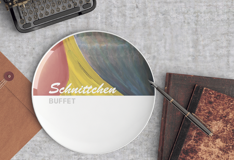 Thementeller "Schnittchenbuffet" (17 oder 20 cm Durchmesser)