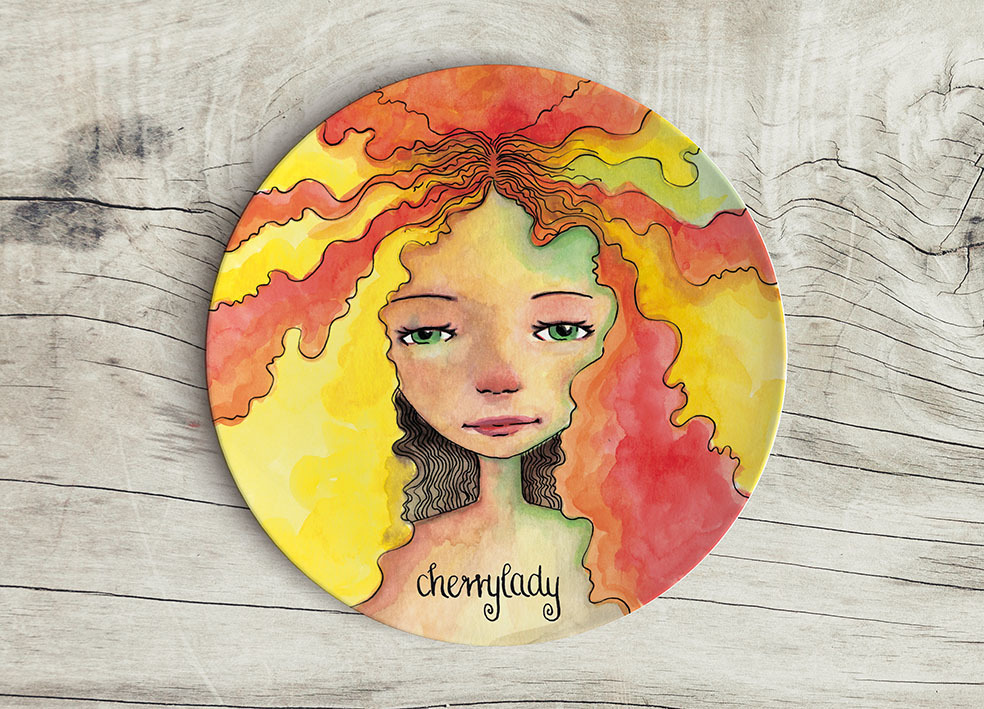 Teller Teller "Obstsalat" (20 cm Durchmesser), Design: Cherrylady