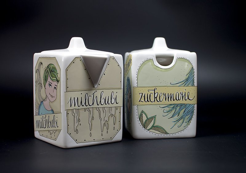 Milch- und Zucker-Set "Zuckermarie und Milchbubi"