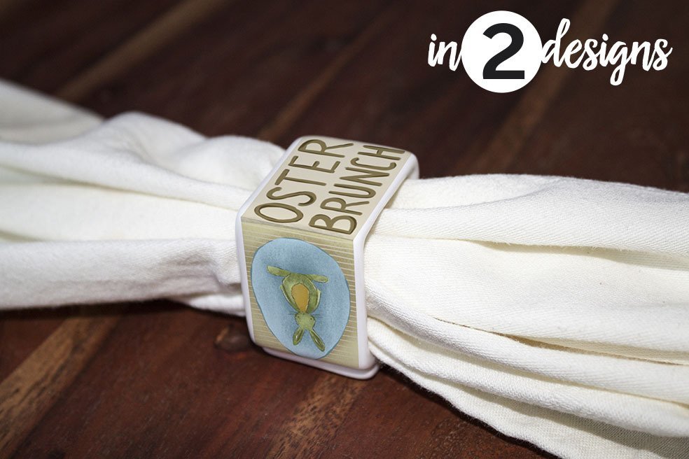 Serviettenring Serviettenring "Osterbrunch mit Hasi" (2er Set)