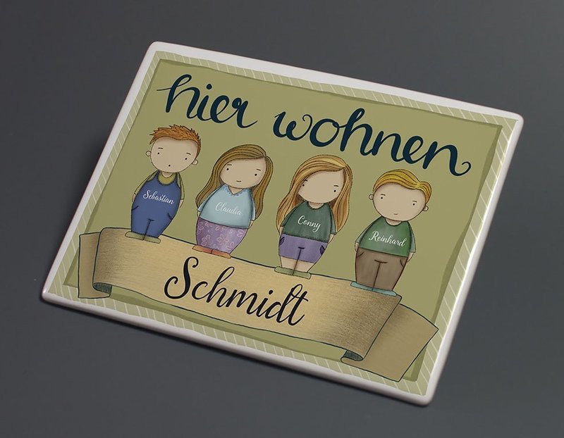 Familientürschild Familientürschild "Familienporträt"