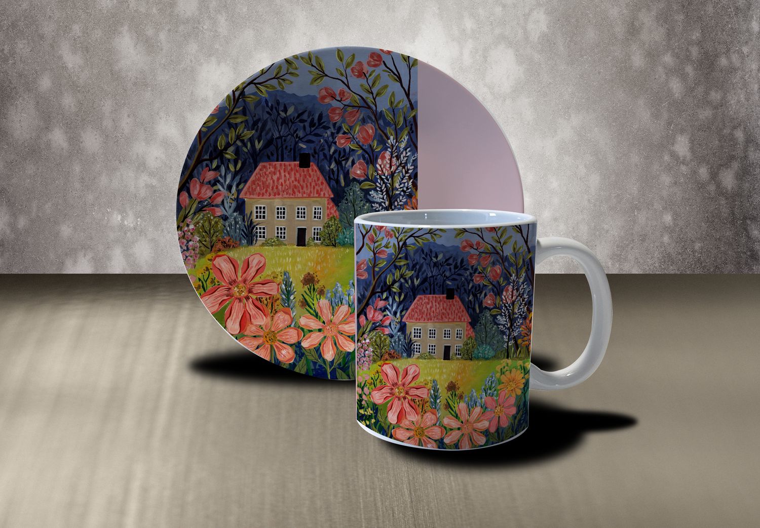 "CottageLife", (Kaffeebecher und 20er Teller)
