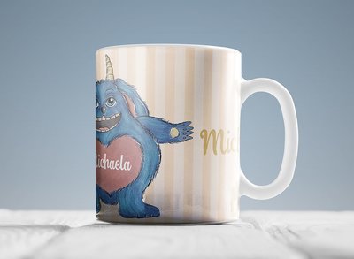 "Kuschelmonster" Tasse, Farbe: Streifenlook