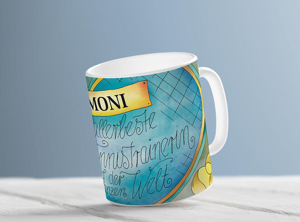 "Beste/r Tennistrainer/in" (Individueller Becher)