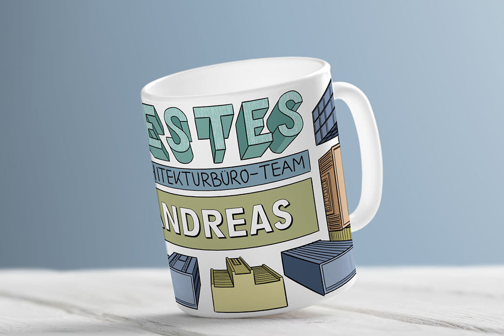 Bestes Architekturbüroteam" (Individueller Becher)