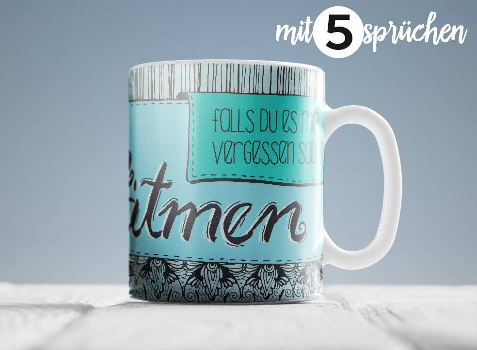 Tasse "Einatmen, ausatmen..."