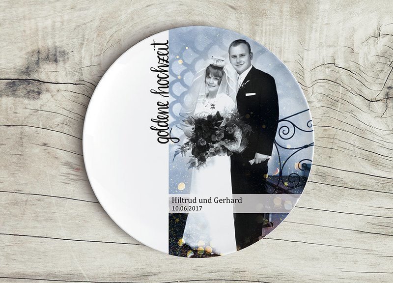 "Hochzeitstag" (Wandteller, 26 cm)