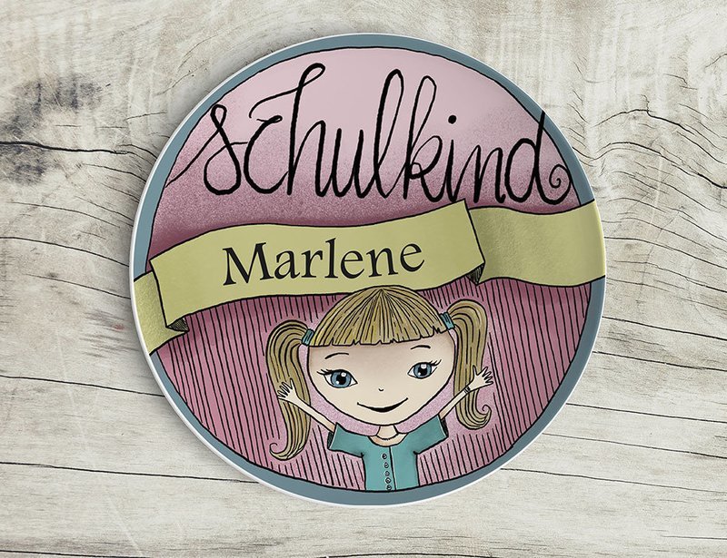 Schulmädchen (Teller)