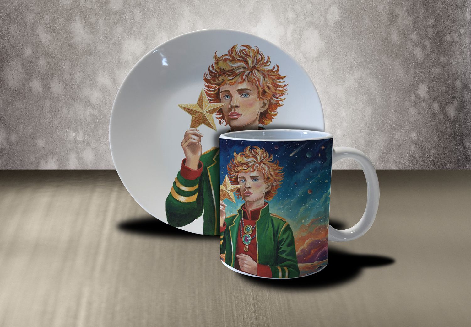 "Sterntaler", (Kaffeebecher und 20er Teller)