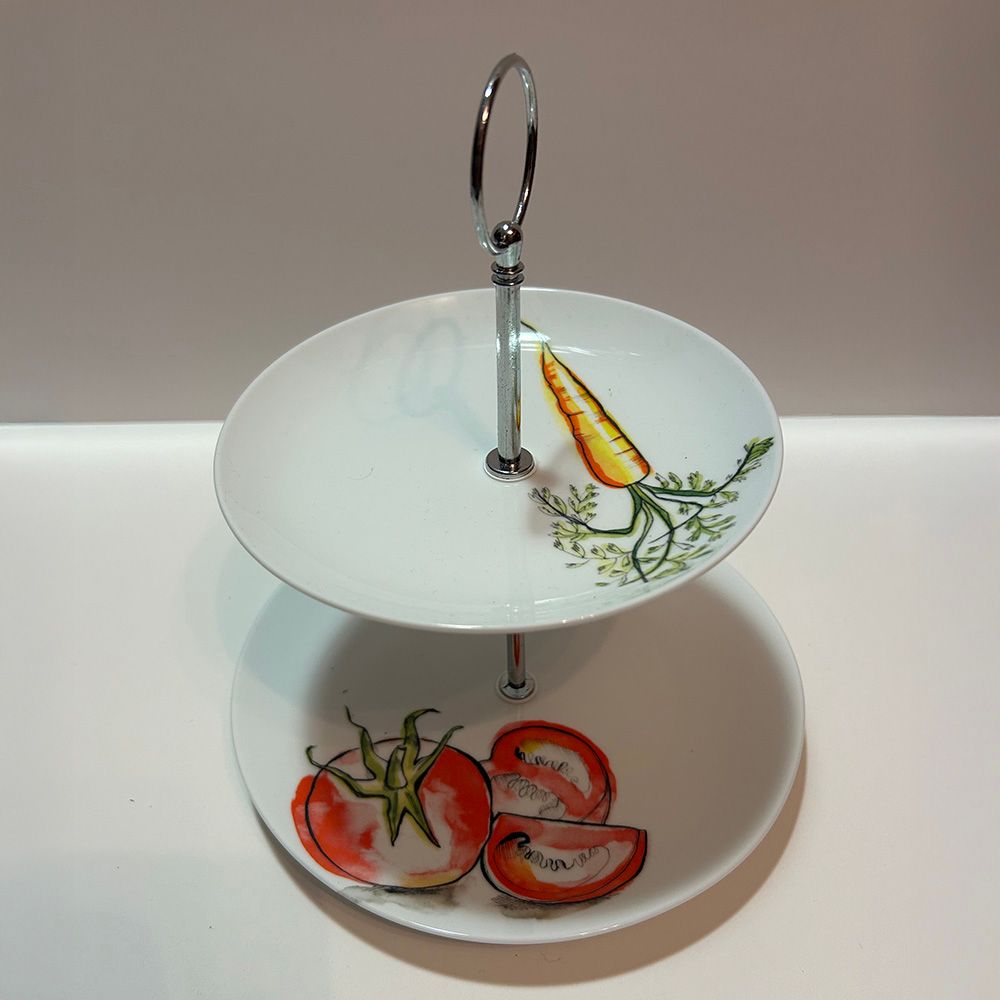 "Veggy", (Etagere, zweiteilig mit Halterung)