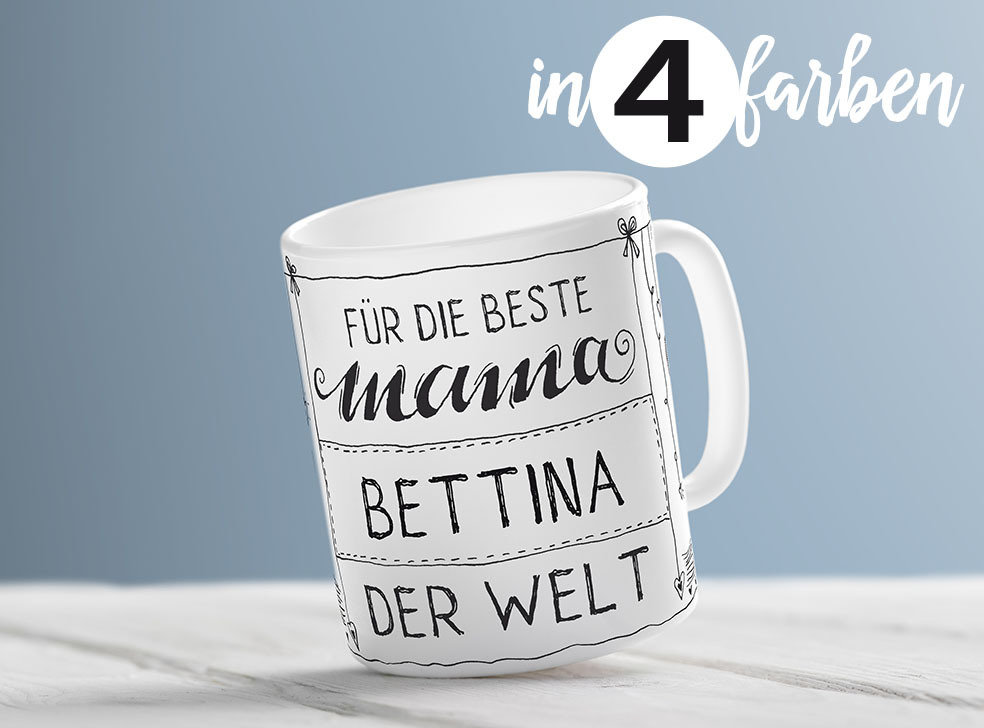"Beste Mama der Welt" (Individuelle Jumbotasse)