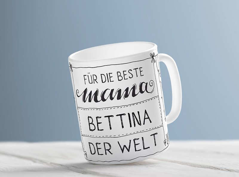 "Beste Mama der Welt" (Individuelle Jumbotasse), Farbe: sw