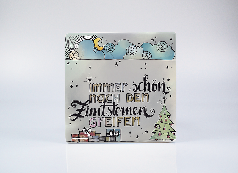 Teller "Immer schön nach den Zimtsternen greifen" (21 x 21 cm)