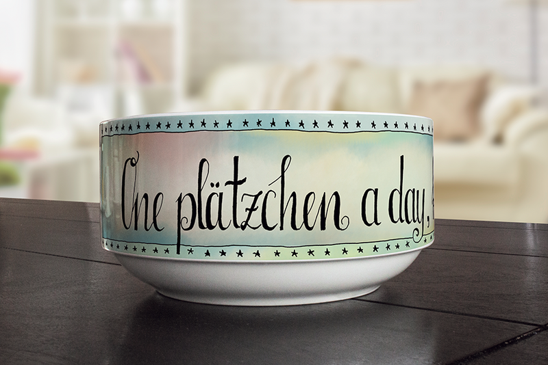 Schüssel "One Plätzchen a day, keeps the weihnachtsstress away"