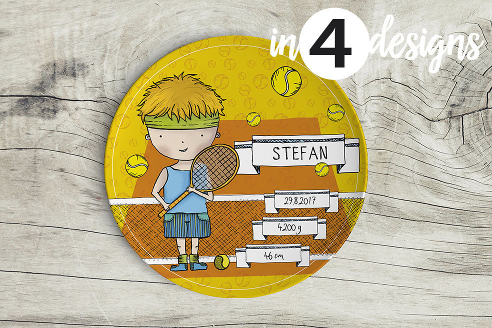 "Tennisprofi" Geburtsteller/Taufteller