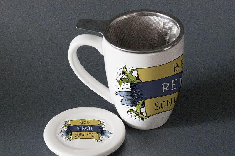 "Beste/r..." Teetasse mit Sieb