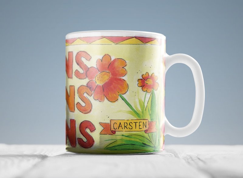 "Ich Deins. Du Meins. Wir Eins" (Individuelle Jumbotasse)
