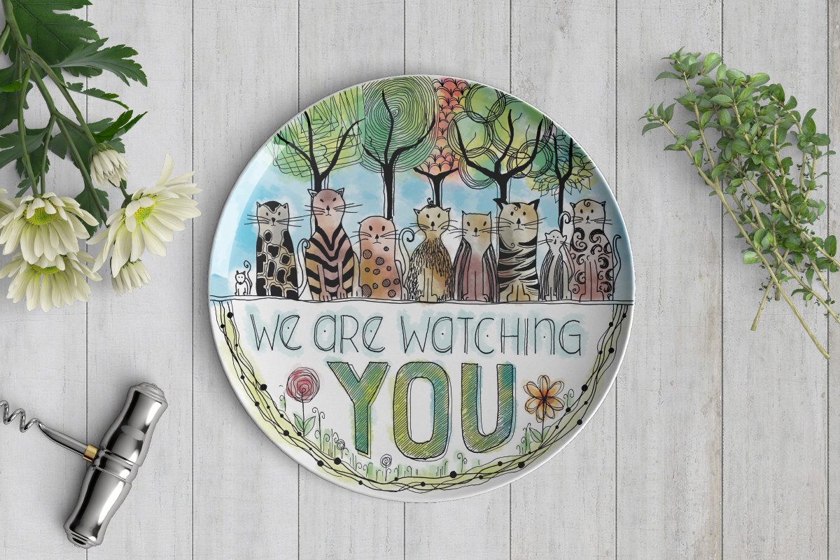 Teller Teller "We are watching you" (20 oder 26 cm Durchmesser), Design: Farbe