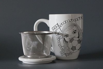 "GirlPower" Teetasse mit Sieb, Design: SW