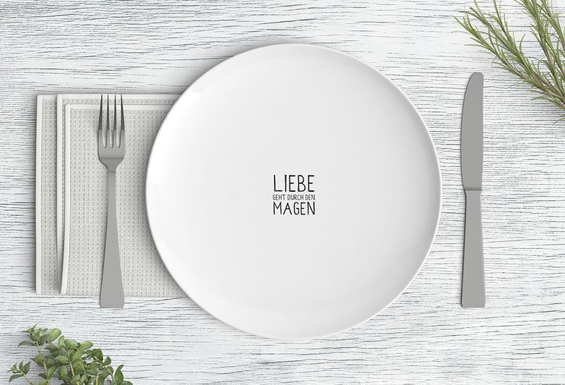 "Liebe geht durch den Magen" (Teller, 26 cm Durchmesser), Design: CenterCourt