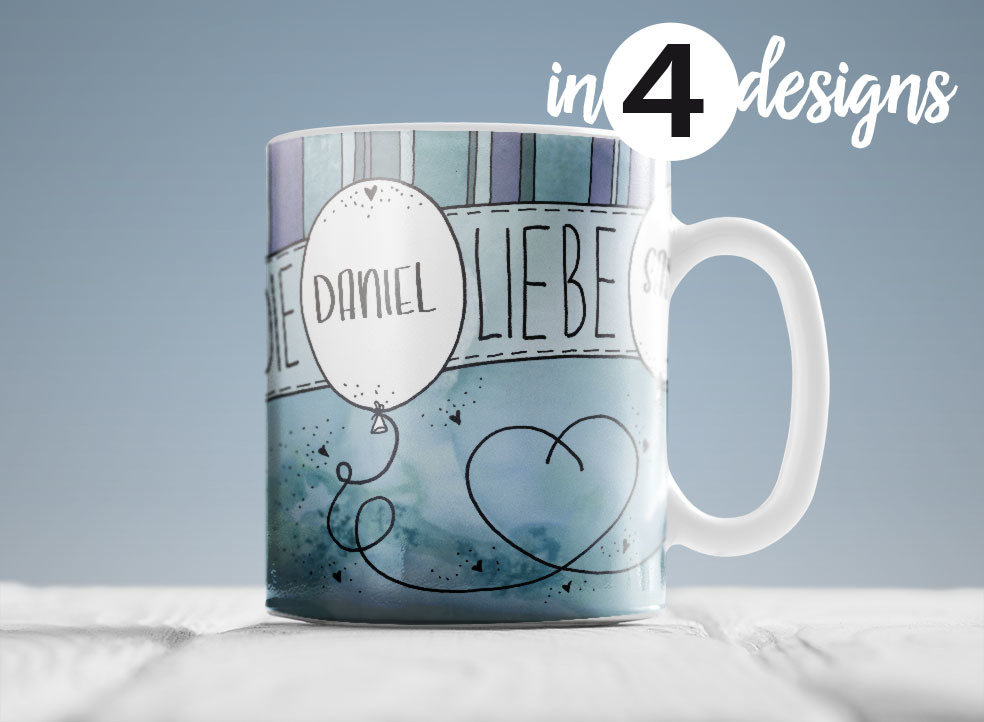 "Weil Du die Liebe meines Lebens bist" (Individuelle Jumbotasse)