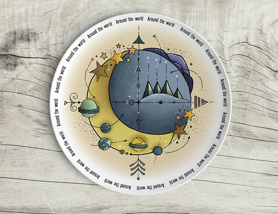 Teller "Around the world C"  (20 cm Durchmesser)