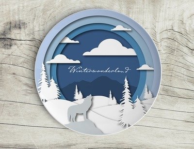 Teller "Winterwonderland"  (20 cm Durchmesser)
