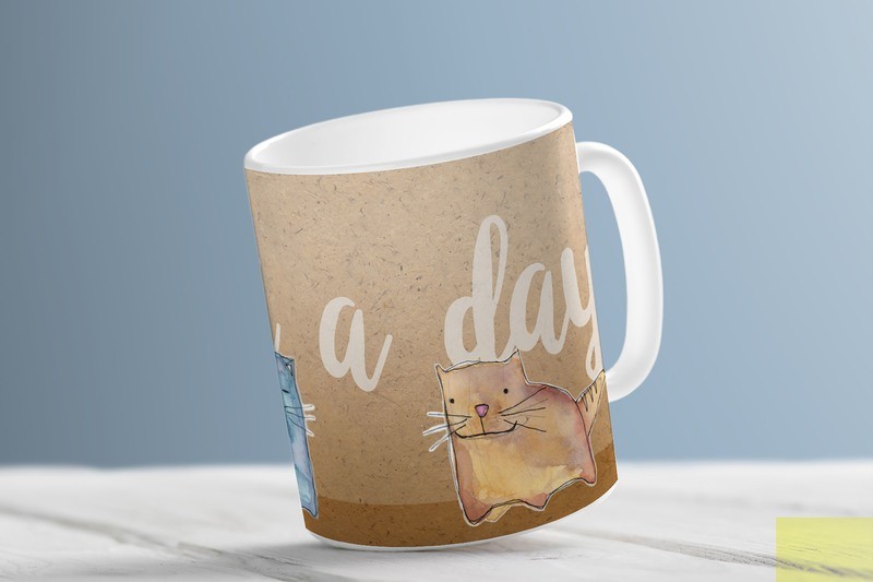 "One cat a day" (Kaffeetasse)