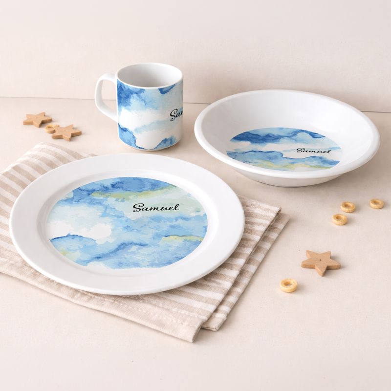 "Wolkenblau" (Geschirr-Set, 3-tlg.)