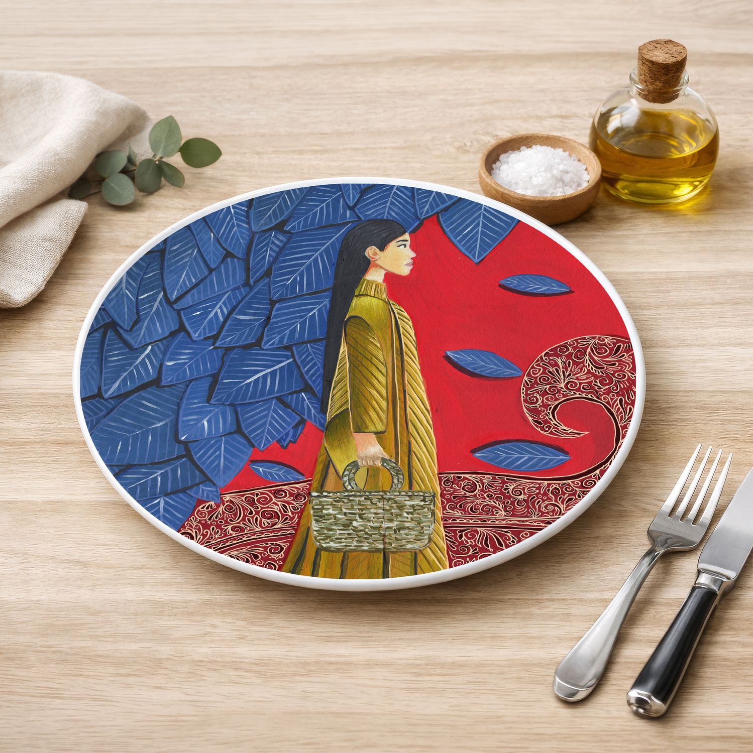 "Die Spaziergängerin" (20 cm Durchmesser)