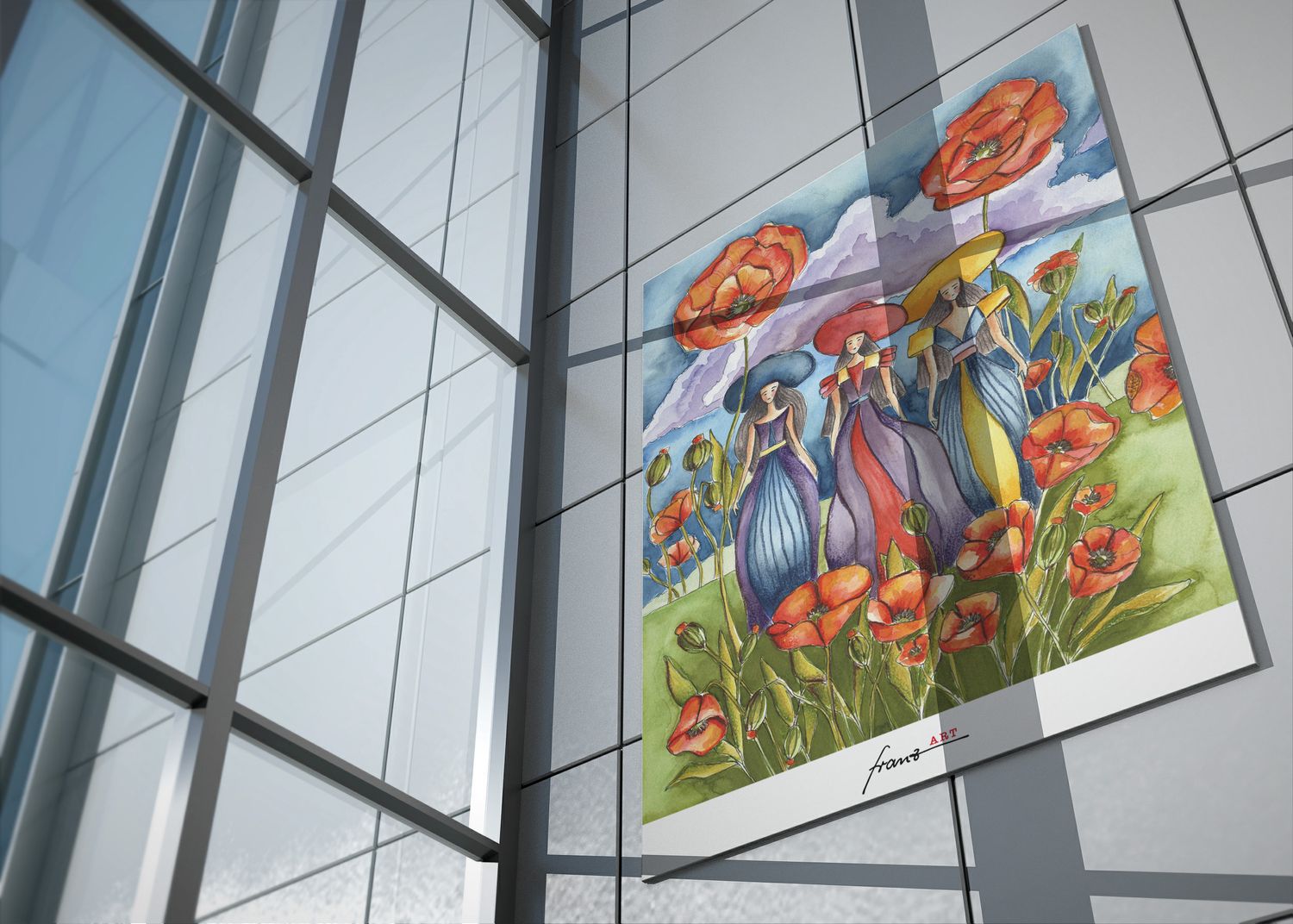 Kunstdruck "Mohnfeld-Grazien"