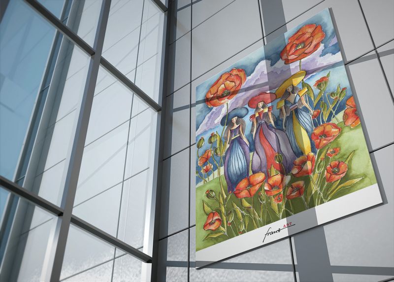 Kunstdruck "Mohnfeld-Grazien"