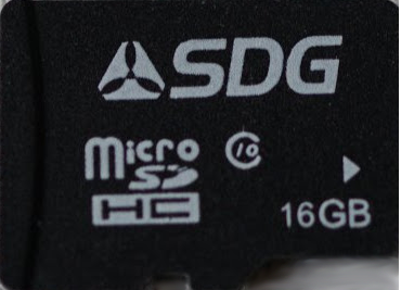 SDG Systems microSD 16GB class 10, with full-size adapter