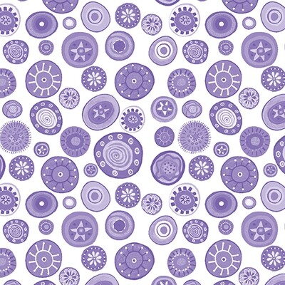 BENARTEX Karla Gerard Folktown Cats Dor Purple White