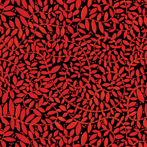 BENARTEX Fantasy Fern Red Black