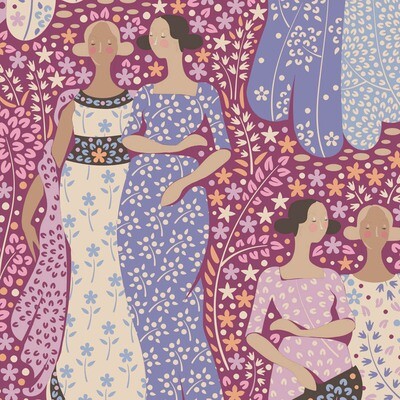 TILDA Hometown Friendly Gathering Plum